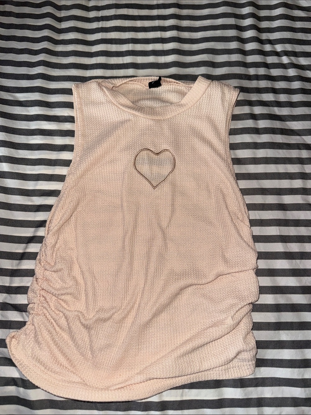 Sleeveless Light Pink Heart Tank Top - Women